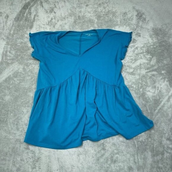 Lane Bryant Tops - Lane Bryant Womens Blue Peplum Top 14/16 Polyester/Rayon/Spandex 6715